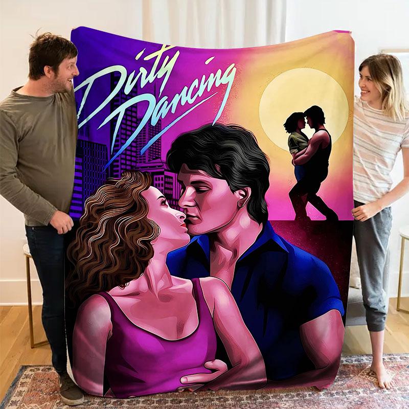 1Pc DirtyDancing Print Flannel Blanket, High quality Comfortable for All Seasons, Home Decor, Warmth and Comfort, Perfect for Christmas Gifts