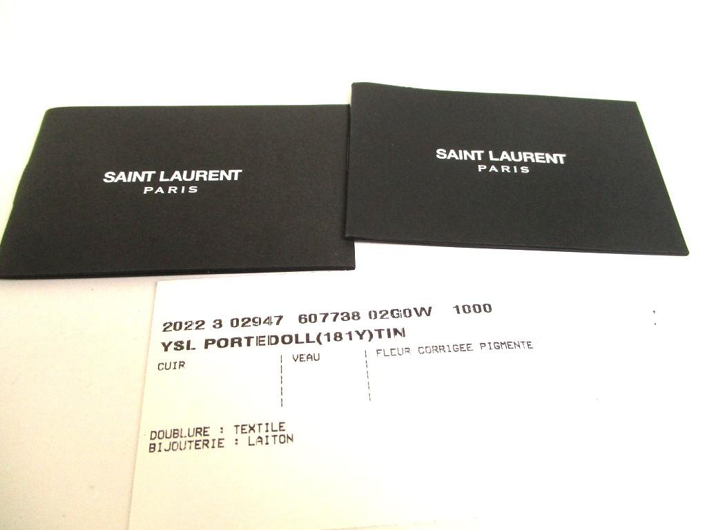 Authentic Saint Laurent Paris Black Leather Gold H/W Bifold Bill Wallet #a850  Refurbished