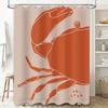 Red Crab Shower Curtain Waterproof Bath Decorative Bathroom Decor Modern Home Living Room Decoration Customizable Size Options A