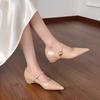 Fashion Elegant Women Pointed Toe Heeled Shoes Sexy Party Sandals New Summer Designer 2025 Dress Brand Woman Shoes Zapatillas De Mujer