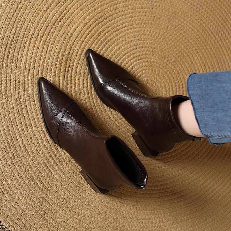 Fashionable New Comfortable Thick Heel Casual Riding Boots  In Winter Pointed Pointed Party Elegant Women'S Boots