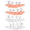 2Sets Silicone Toe Separators Pearl White Beige Soft Comfortable Toe Spreaders Pedicure Nail Art Tools Salon Home Use