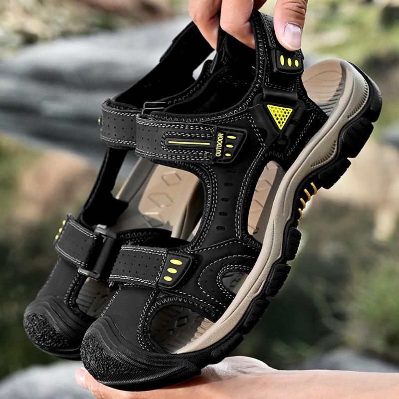 38-46 Summer Mens Genuine Leather Sandals  Beach Sandals Outdoor Sandals for Men Mens Genuine Leather Sandals Mens Closed Toe Sandals