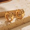 Simple Plain Ear Clips Brass Plated 18k Gold Ins Style Fashionable Classic Earrings