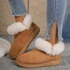 Fashion Shoes for Women New Autumn Winter Retro Snow Boots Women Warm Short Plush Loafers Designer Flat Nude Women Boots Botas De Mujer