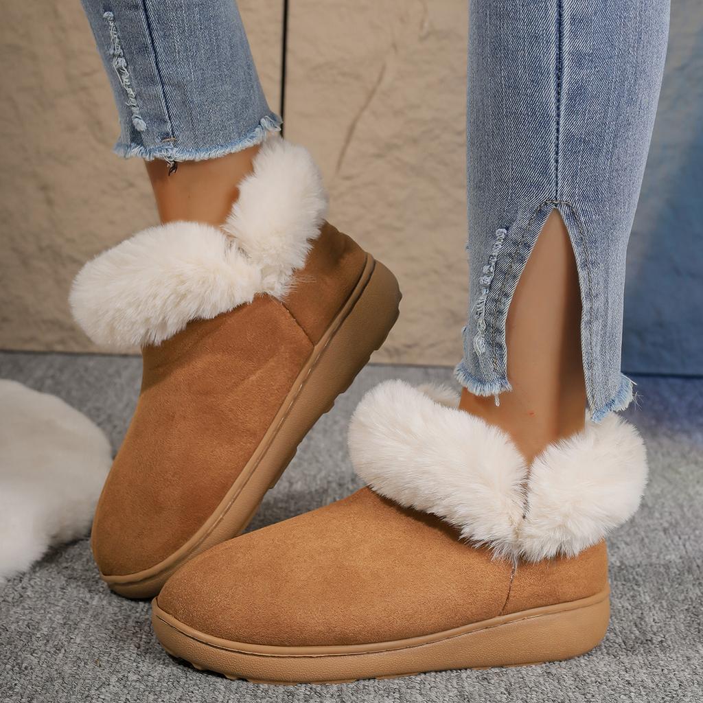 Fashion Shoes for Women New Autumn Winter Retro Snow Boots Women Warm Short Plush Loafers Designer Flat Nude Women Boots Botas De Mujer