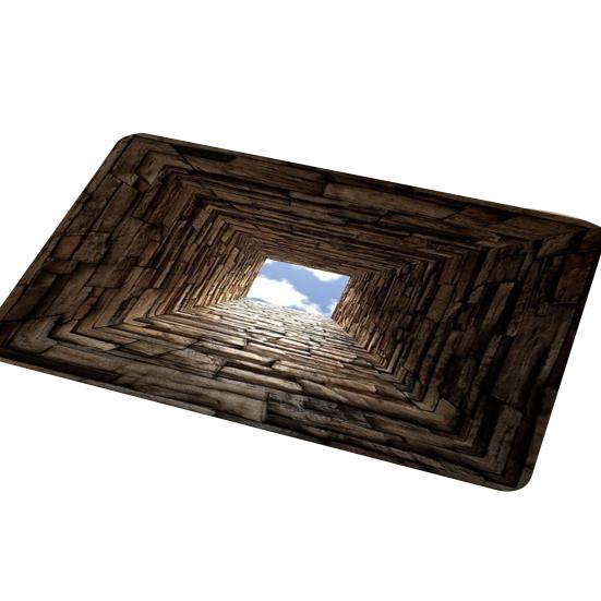 3D Hole Rug Realistic Optical Illusion Rug Funny Bottomless Pit Doormat Absorbent Non-slip Floor Mat for Bathroom Living Room Entryway