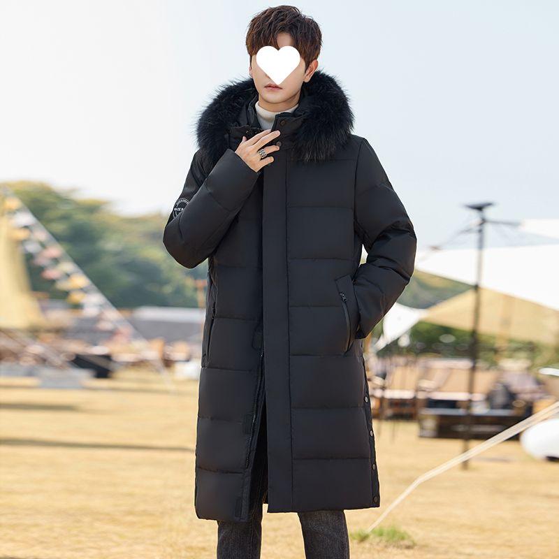 Down Jacket Men's Medium and Long Winter New Korean Version Trend Thickened Knee Loose Large Size Men's Jacket