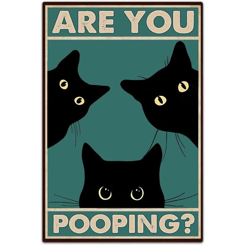 Vintage Metal Tin Poster Retro Bathroom Wall Art Sign Restroom Decor Plaque Metal Plate Poster for Toilet Home Decor