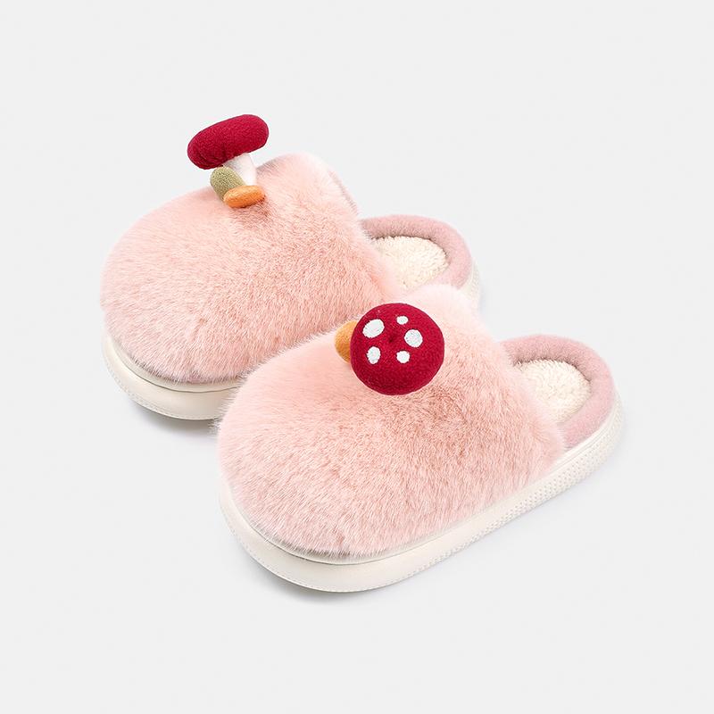 Cheerful Mario Winter children  s  slippers Cartoon home baby indoor slippers 24 розовый