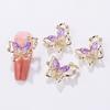 10Pcs Butterfly Nail Art Charm Rhinestone Faux Pearl 3D Butterfly Shape Nail Design Jewelry DIY Crafts Nail Decoration Accessories