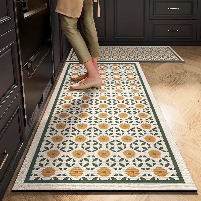 American Flower Tiles Diatom Mud Floor Mat Household Quick-drying Water Absorption Pad Dirt-resistant and Easy-to-clean Anti-slip Pad