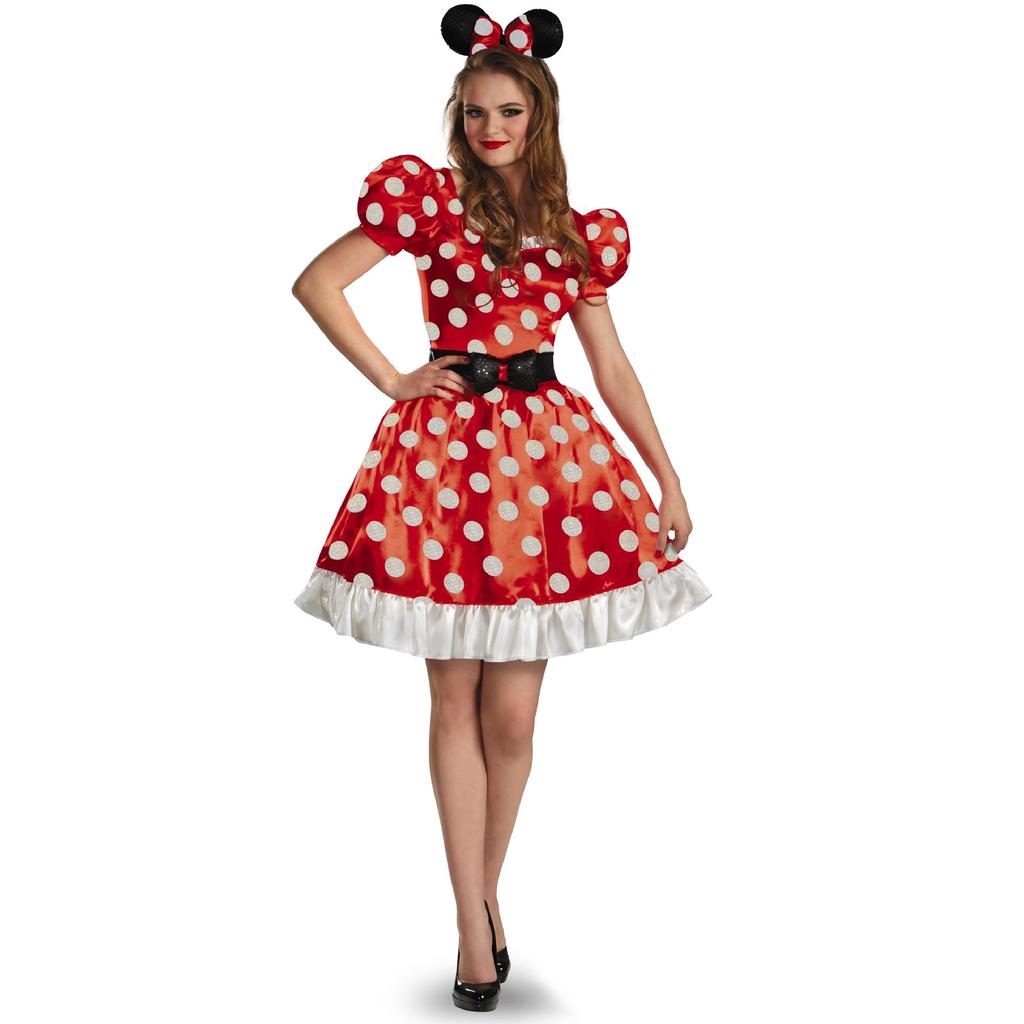 Disguise Minnie Mouse Classic Adult Halloween Large Costume, Costume, Size (12-14)