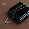 Adjustable Red Rope Jade Pendant Necklace for Men & Women with Round Beads - Semi-finished