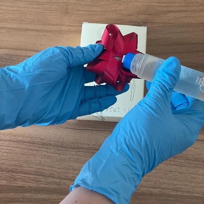 50/100PCS Disposable Blue Nitrile Gloves Suitable for Household Cleaning Hairdressing Bathroom Kitchen Pet Bathing Cleaning