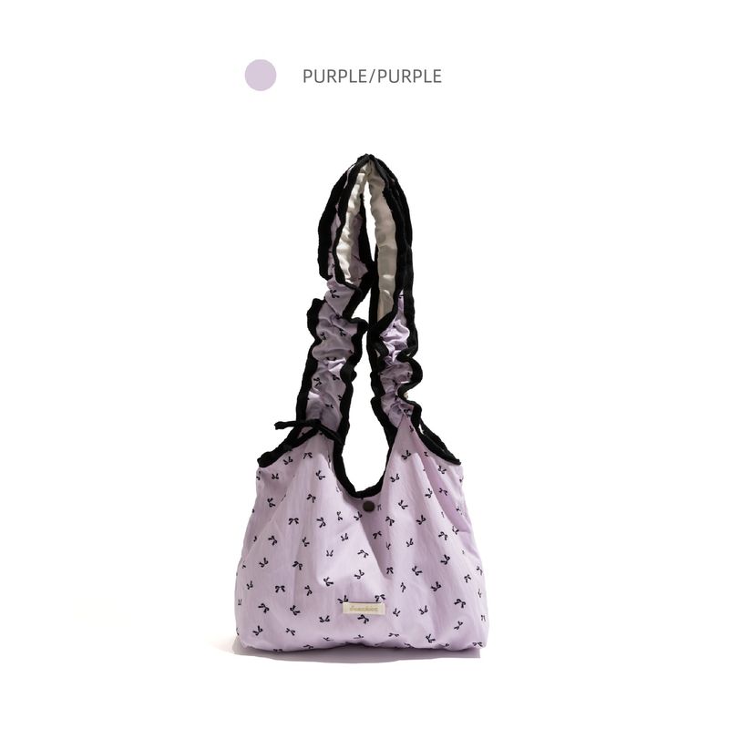 

Ckkui Korean Artsy Young Adult Bow Bag 2025 Early Summer Wear Large Capacity Handbag Shoulder Bag Purple