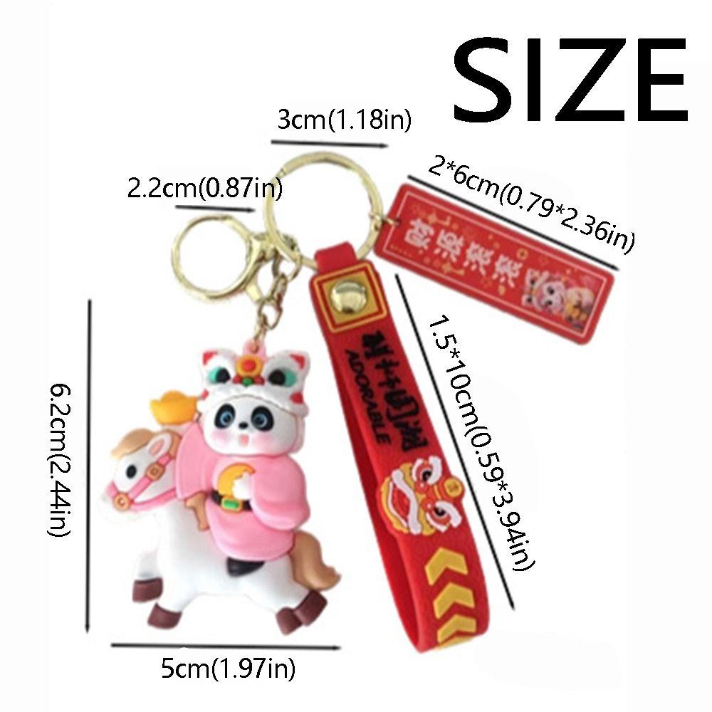 Chinese Style Panda Keychain Pendant Traditional Cartoon Horse Bag Pendant Pony Pendant Gift