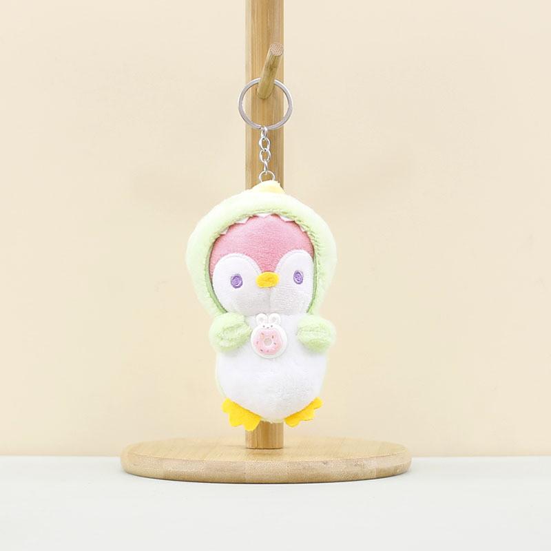 Lovable Penguin Plush Toy Keychain Decorative Accessory Cute Cartoon Character зелёный