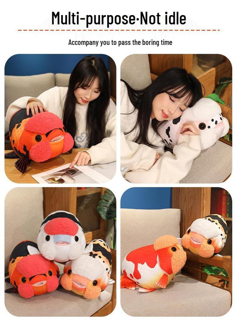 Ryukin Fish Plush Toy - Cute Clownfish Doll & Goldfish Cushion, Perfect Baby Birthday Gift