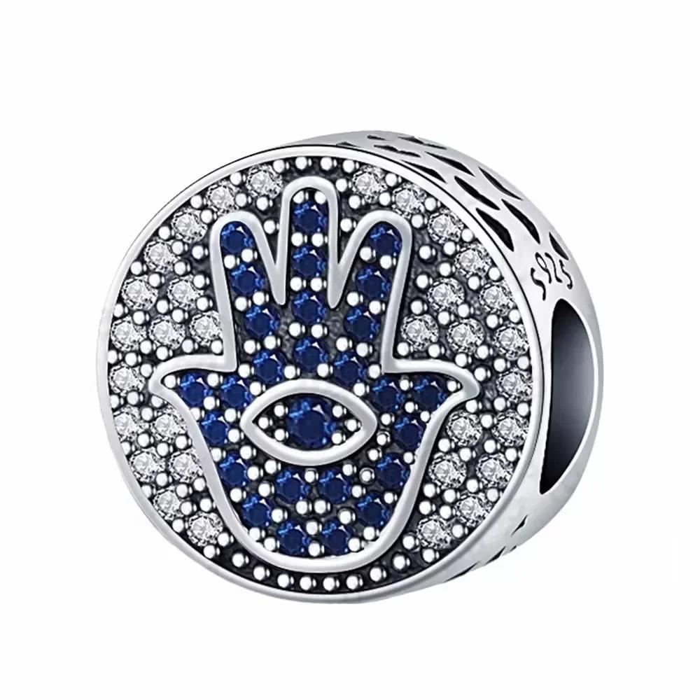 Charms Plata Real Copper Colors Star Lucky Blue Devil Eyes Pendant Charm Fits Original Bracelet Handmade DIY Fine Jewelry Gift For Women