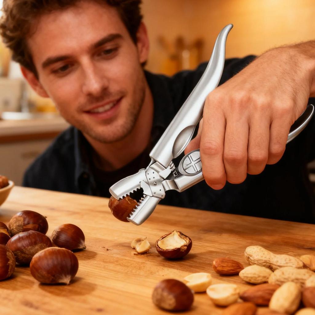 Chestnut Cracker Tool Multifunctional Stainless Steel Steel Chestnut Cutter Tool For Walnuts, Chestnuts & Hazelnuts, Universal