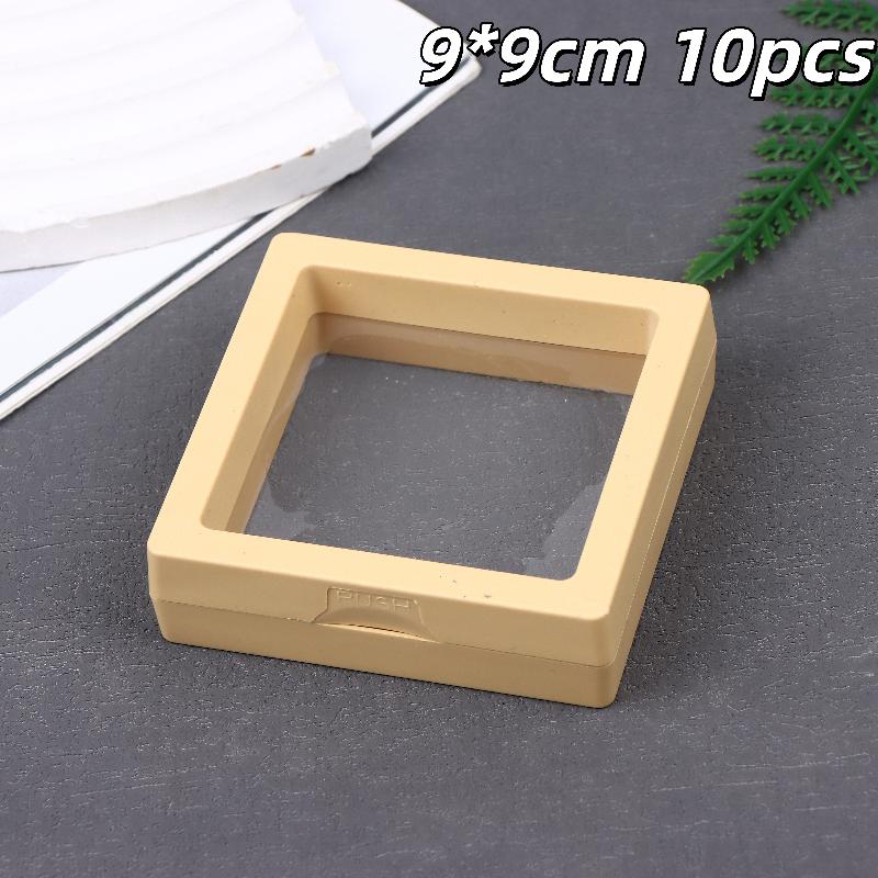 10Pcs Transparent Floating Display Box Plastic Film Jewelry Packaging Box Jewelry Necklace Ring And Collectible Storage Box