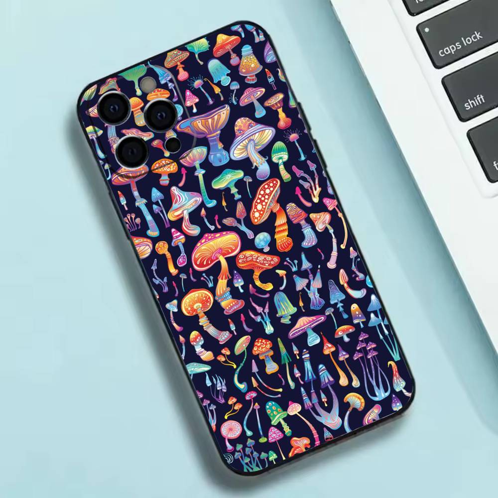 Trippy Psychedelic Mushrooms Phone Case Silicone Soft For IPhone 17 16 15 14 13 12 11 X XR Plus Pro Max Plus