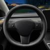 LKWLIKEI Nappa Leather Ultra-Thin Steering Wheel Cover, For Tesla Model 3/Y Steering Wheel Cover, Non-Slip Design And Interior Modification Of Car
