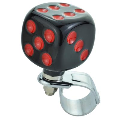 Lunsom Dice Handle Spinner Car Steering Parts Control Turning Helper for Universal Car (Black & Red)
