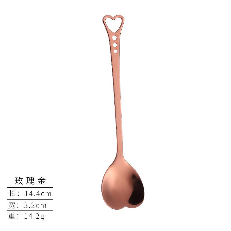 Heart-shaped Coffee Spoon Stainless Steel Teaspoons Mixing Spoon Dessert Snack Scoop Ice Cream Milk Tableware Kitchen Tool
