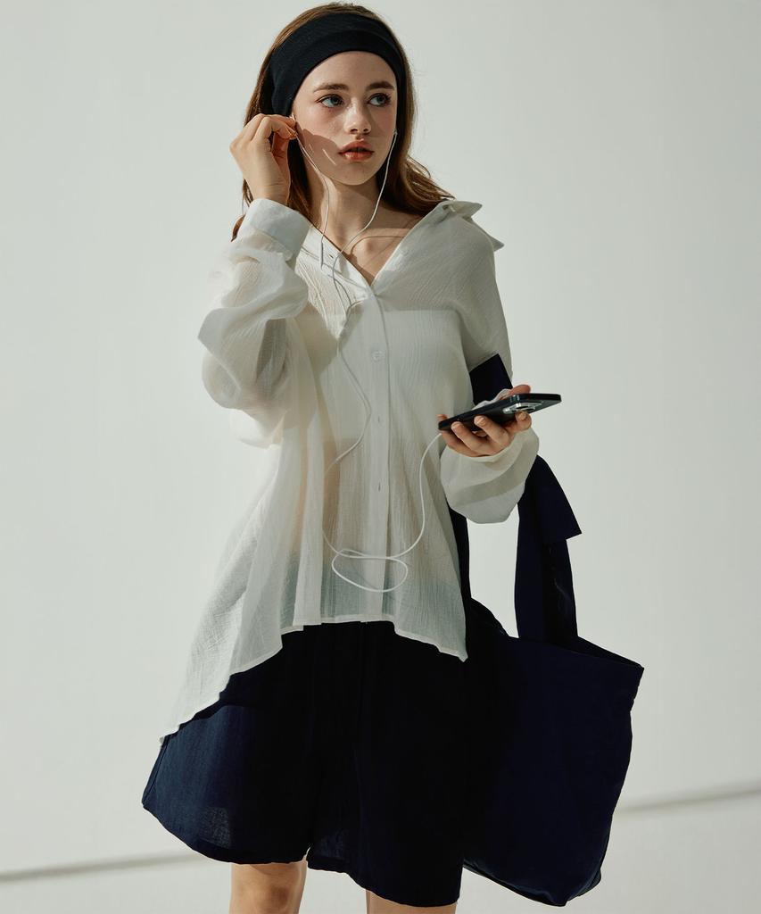 VIKINI VENDER Della Linen Elastic Waist Pants - Navy