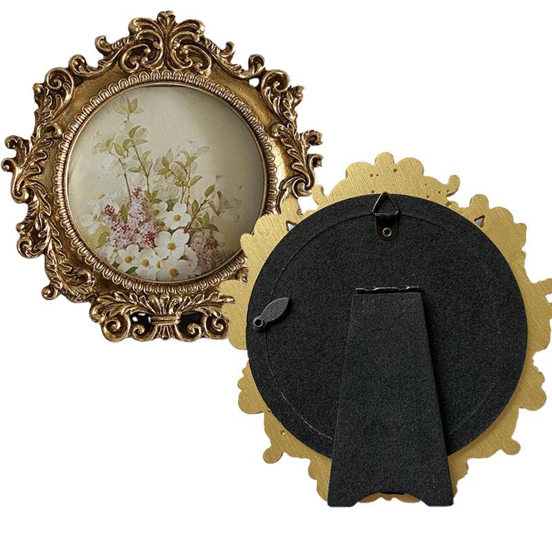 Luxury Vintage American Round Resin Photo Frame Wall/Table Display Elegant Home Decor Wedding Gift Handmade Art