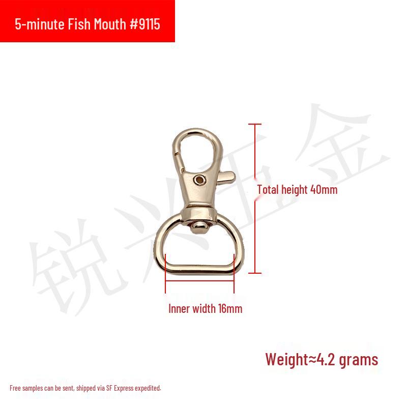 Zinc Alloy Fish Mouth Buckle for Dog Luggage, Shoulder Straps, Keychains, and Webbing.