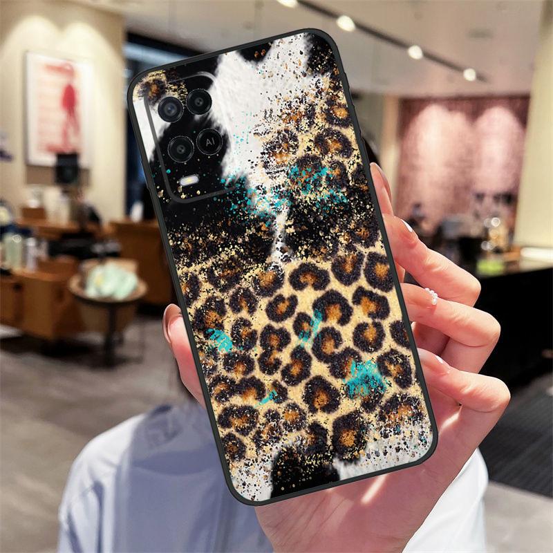 Leopard Print Case For Oppo A17 A77 A80 A40 A60 A98 A78 A18 A38 A58 A16 A76 A96 A74 A94 A54 A57S A15 Cover