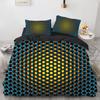 3D Honeycomb King Queen Duvet Cover Solid Geometry Bedding Set For Teens Adult Psychedelic Abstract 2/3pcs Polyester Quilt Cover