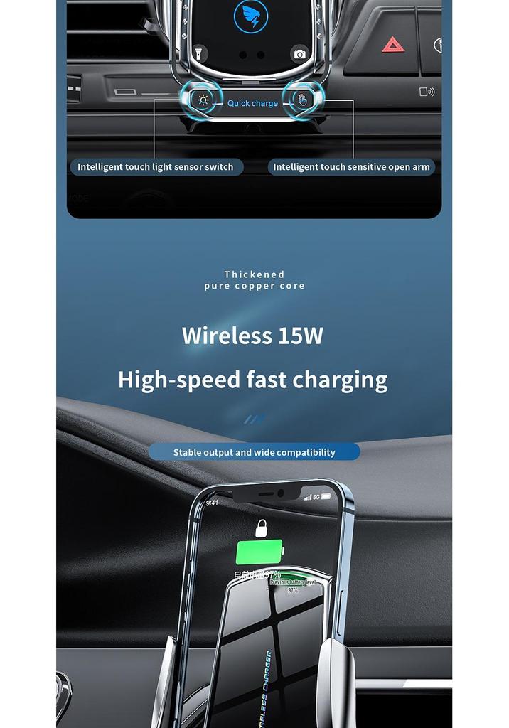 Astree 2025 Wireless Car Charger & Phone Holder - Fully Automatic Magnetic Suction for Apple Devices