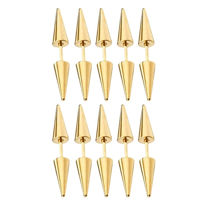 10 Pcs Stainless Steel Spike Ear Studs Punk Style Stud Earrings Minimalist Ear Stud Gothic Jewelry Cartilage Earring