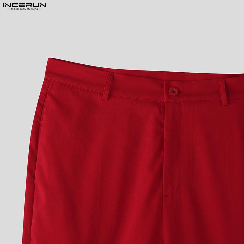 INCERUN 2PCS Men Lapel Long Sleeve Cropped Blazer Long Splits Flare Pants Casual Outfits Two Piece Sets