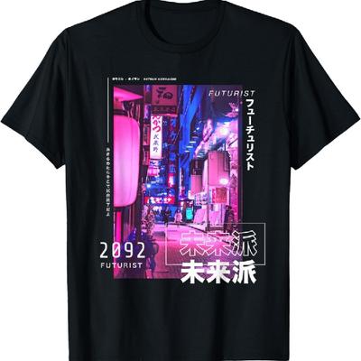 Japanisches Cyberpunk Tokyo Streetwear Ästhetisches Grafik-T-Shirt