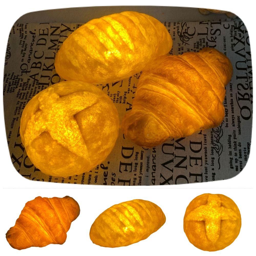 Creative Bread Shaped Lamp Battery Operated Cross Bread Night Light LED Bread Lamp Home Decor