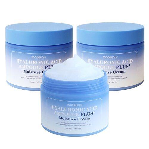 [FoodaHolic] (3 units/Free Shipping) FoodaHolic Hyaluronic Acid Ampoule Plus Moisture Cream 300ml/Large Capacity Quick Moisturizing Cream_631373
