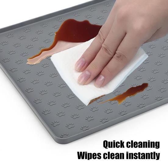 Cat Food Mat Silicone Pet Feeding Bowl Mat Non-Skid Waterproof Pet Placemat for Cats Dogs Food Dish Water Bowl
