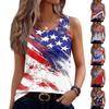 Square Collar Tank Top Women Print Tank Tee Casual Loose Fit Sleeveless Shirt