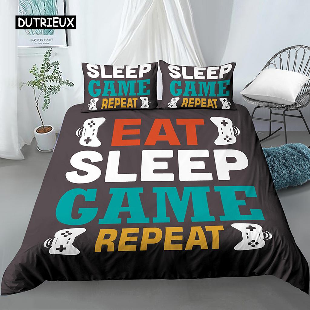 Bedding Set for Boys Modern Gamer Comforter Cover Video Game Duvet Cover Kids Bedding Set Gamer 2/3pcs Polyester Quilt Cover