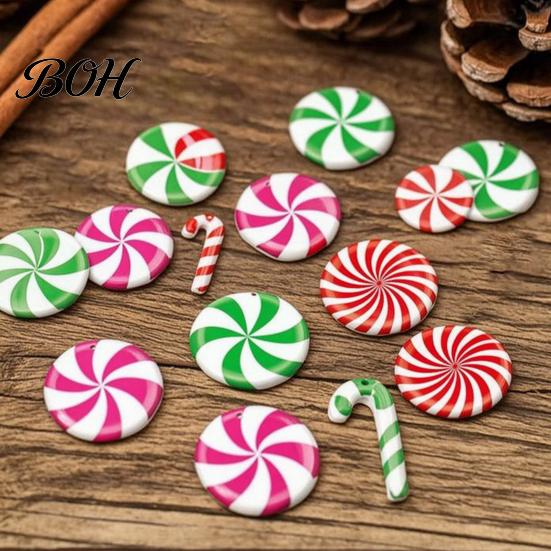 DIY Craft Ornaments 12/24/36Pcs Candy Cane Christmas Ornaments, Wooden Xmas Tree Decor with Red Green Indoor Holiday Home Striped Color, Hanging