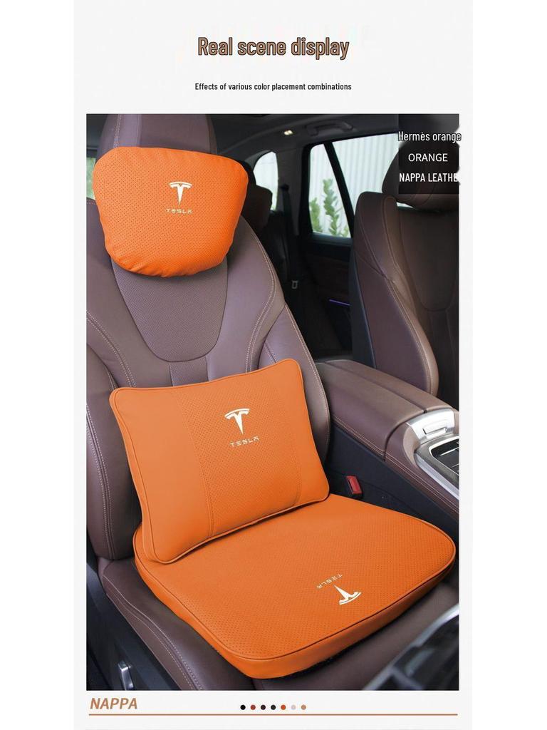 Tesla Car Headrest & Lumbar Support Cushion for Model 3/Y/S/X