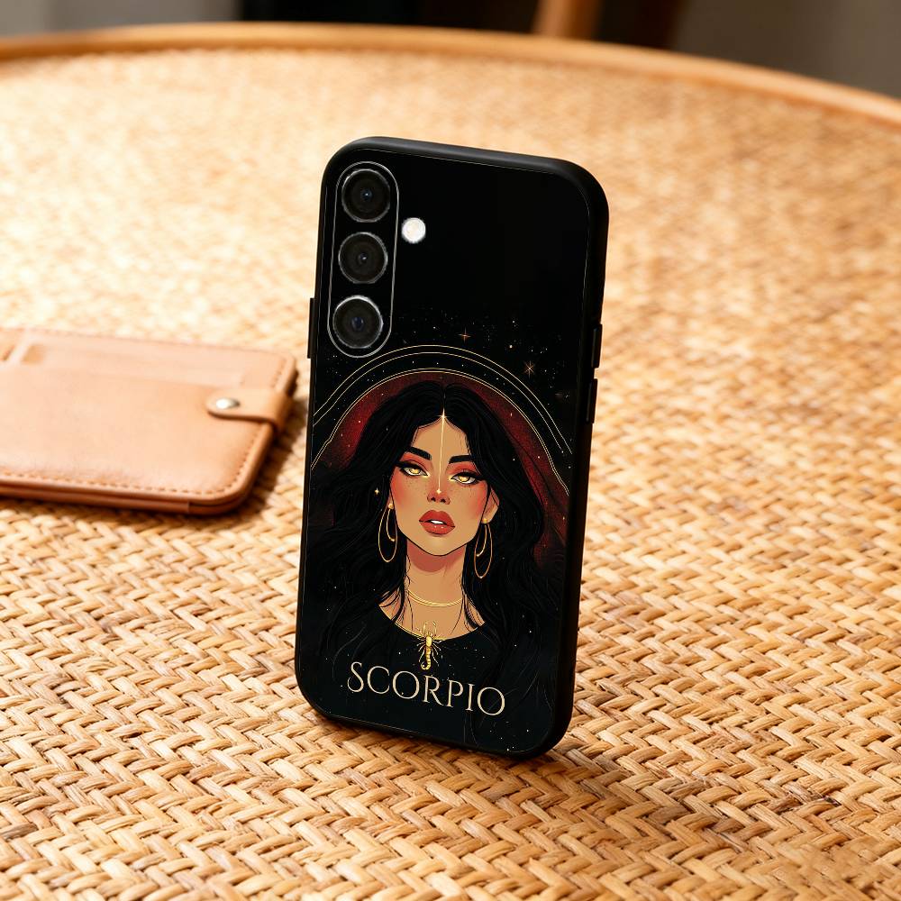 

Чехол для телефона Zodiac Girl для Samsung A73,72,71,53,52,51,22,91,80, Мягкий черный чехол Samsung a22 4g