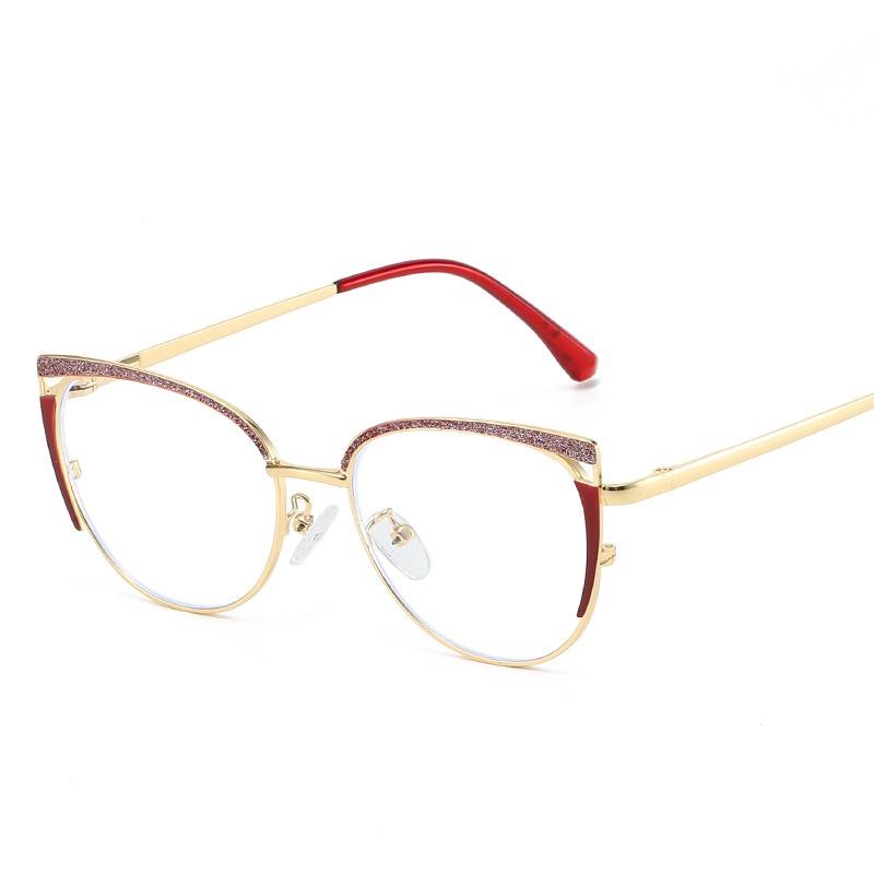 Senior Cat Eye Metal Optical Glasses Women Men Trend Brand Design Computer Eye Protection Blue Light Blocking Eyeglasses