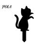 Luminous Outdoor Halloween Decorations Skeleton Cat Garden Stake, Glow in The Dark Ornament, Spooky Black Lawn Decor Acrylic Yard Art Stake