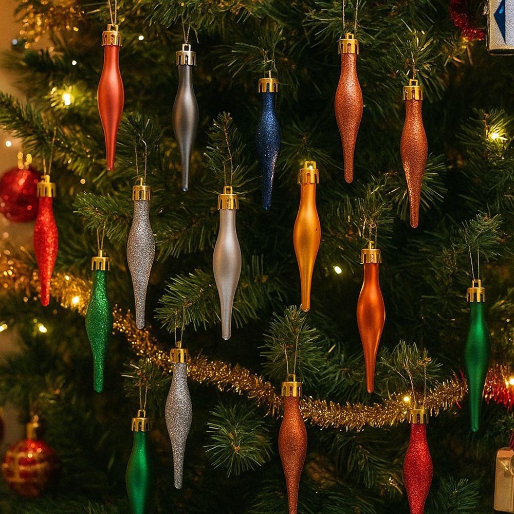 8pcs 9cm Christmas Ball Pendants Plastic Candy Shaped Christmas Hanging Ice Cream Electroplated Merry Christmas Decor